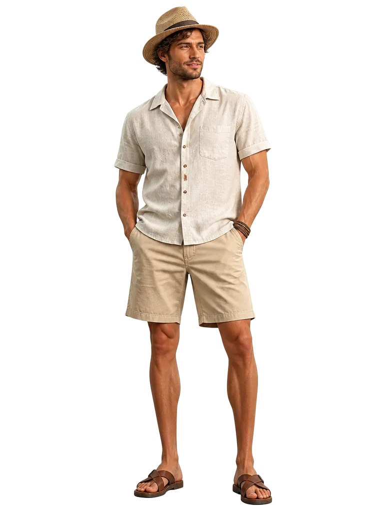 Beach outfit rendered on a photoreal avatar