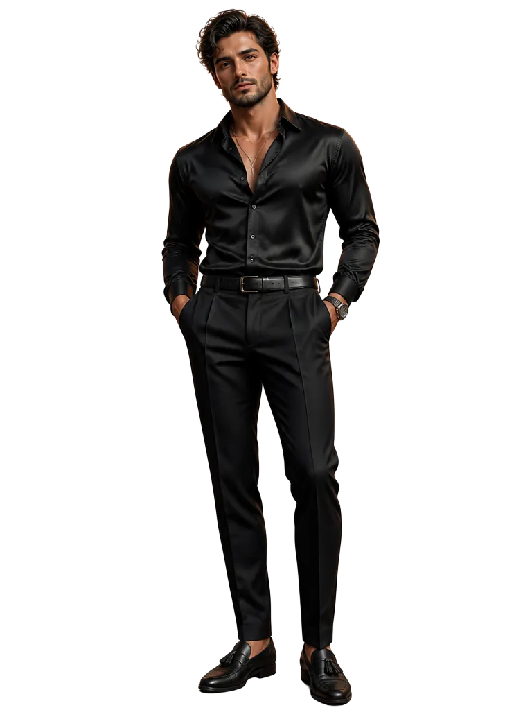 Dinner date outfit rendered on a photoreal avatar inside the app